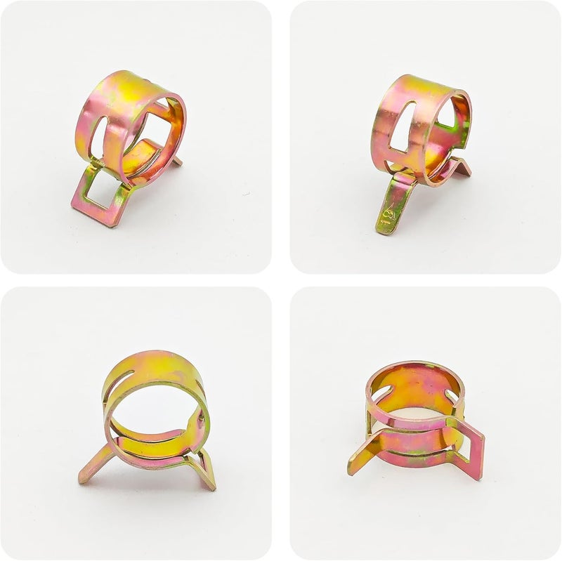 AUXBC 12Pcs 3/4inch Spring Band Type Fuel Hose Clamps, 19mm Silicone Vacuum Hose Pipe Clamp Fasteners, Water Pipe Air Tube Clamps, Fit 19.4-21.4mm OD Hose - Image 3